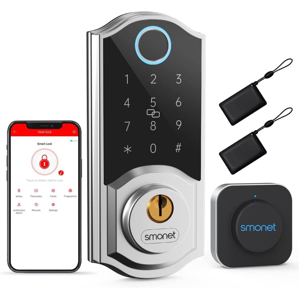 WiFi Smart Door Lock Fingerprint Keyless Entry Bluetooth Digital Keypad Deadbolt